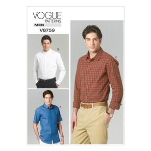 Vogue Sewing Pattern V8759 Men's Shirt White