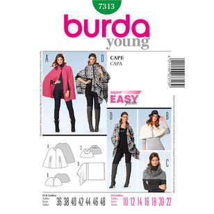 Burda Pattern 7313 Women's Coat  10 - 22