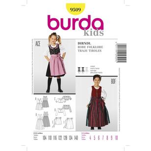Burda Pattern 9509 Kid's Dirndl Dress  4 - 10