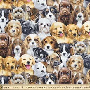 Elizabeth's Studio Adorable Pets Dog Printed Fabric Multicoloured 112 cm