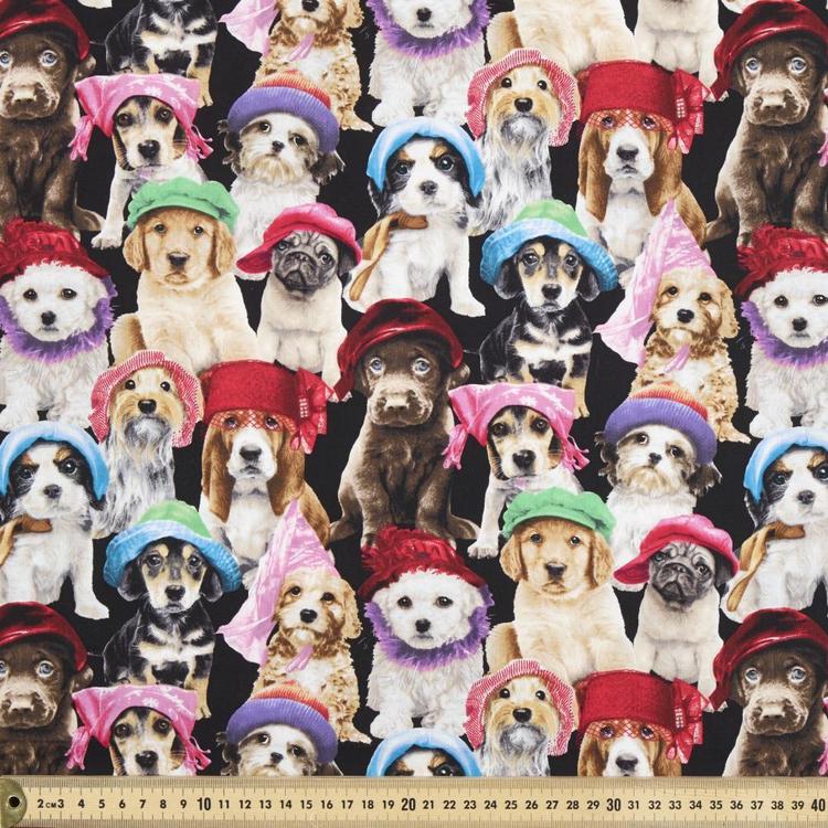 Elizabeth's Studio Adorable Pets Dog Hats Printed Fabric