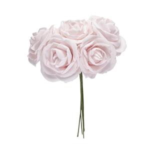 Vivaldi Blossoms 5 Head Foam Rose Bunch Pink 73 mm