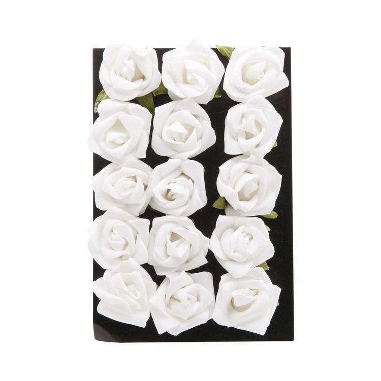 Vivaldi Blossoms Foam Rose Head 15 Pack White 30 mm