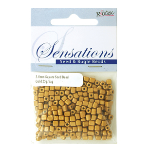 Ribtex Sensations Square Seed Bead Solid Gold 3.8 mm