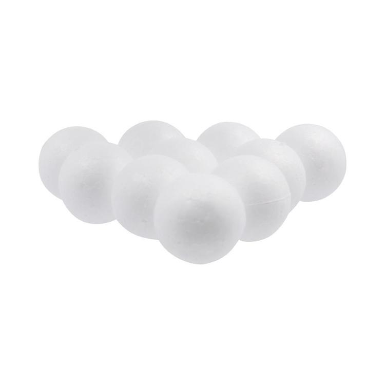 Shamrock Craft Deco Foam Balls 10 Pieces White 38 mm