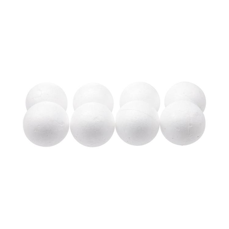 Shamrock Craft Deco Foam Balls 8 Pieces White 50 mm