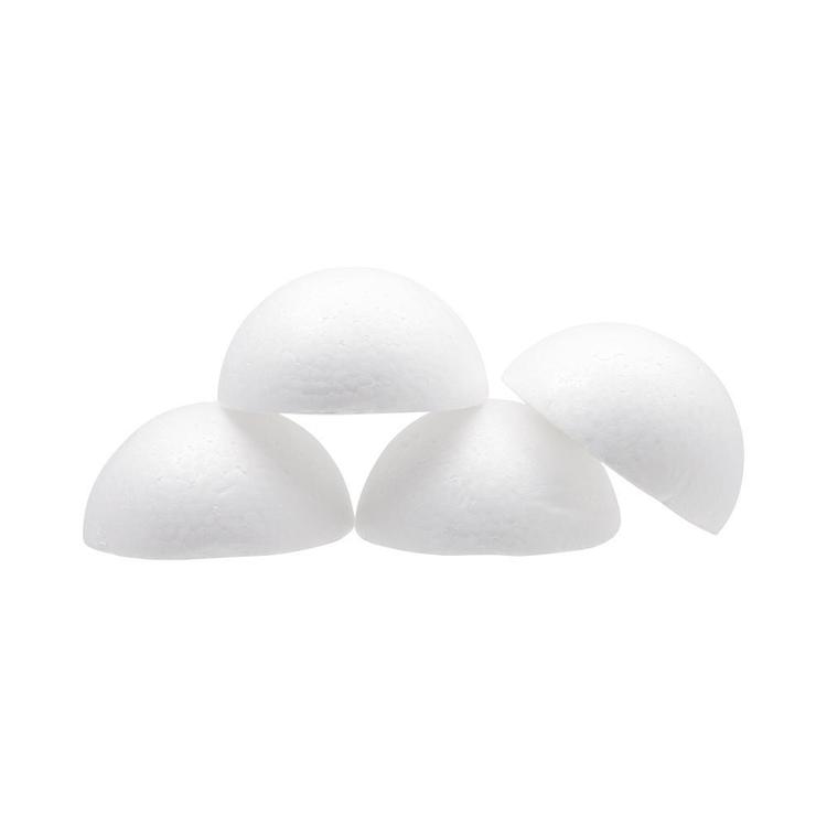 Shamrock Craft Deco Foam Half Balls 4 Pieces White 100 mm