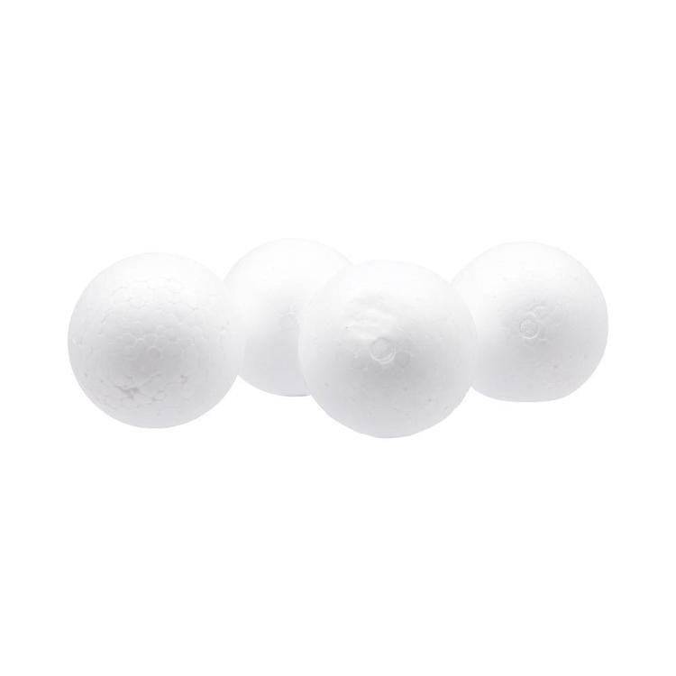 Shamrock Craft Deco Foam Balls 4 Pieces White 75 mm