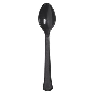 Amscan Black Heavy Weight Plastic Spoons 20 Pack Black