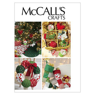 McCall's Pattern M6453 Ornaments Wreath Tree Skirt & Stocking One Size