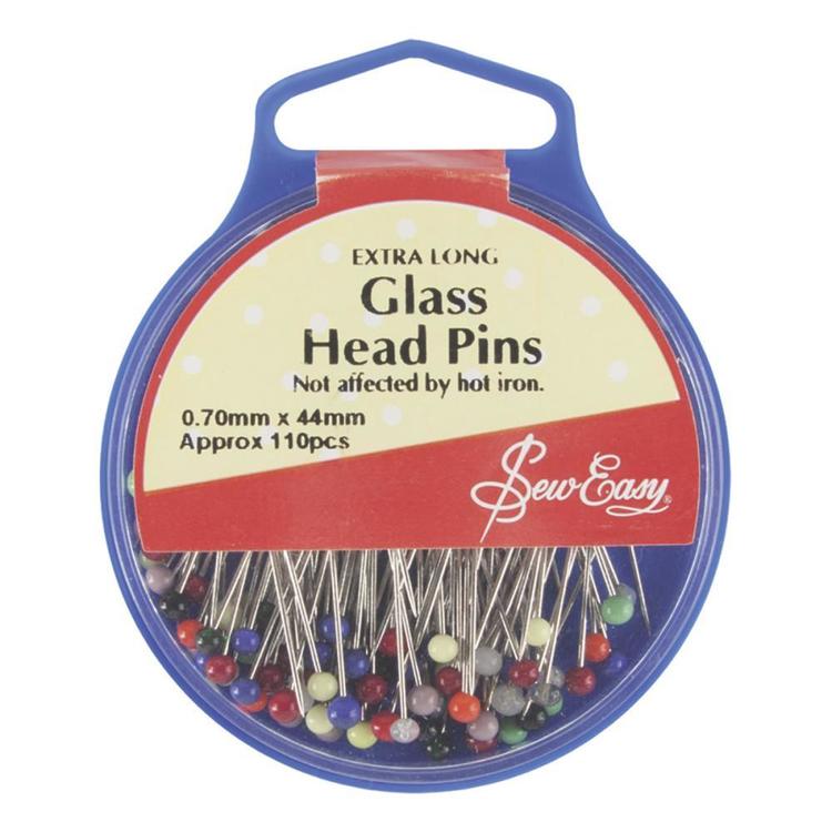 Sew Easy Extra Long Glass Head Pins Multicoloured 0.7 x 44 mm