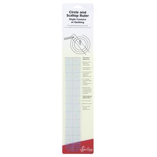 Sew Easy Ruler Circle & Scallop Clear 18 x 2 in
