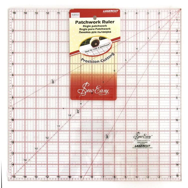 Sew Easy Square Ruler Imperial Clear