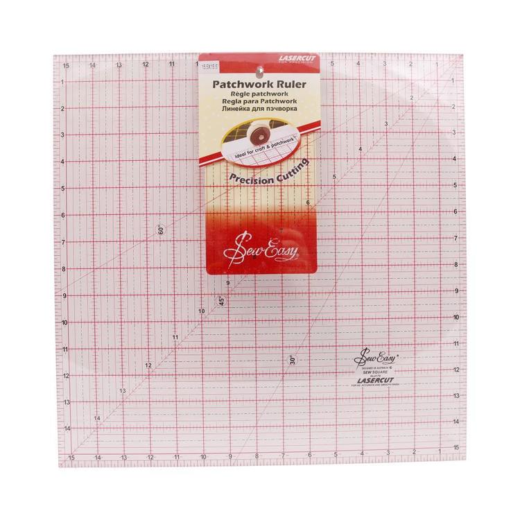 Sew Easy Square Ruler Imperial Clear