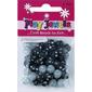 Ribtex Play Jewels Round Beads With Rhinestone Black & White 10 mm