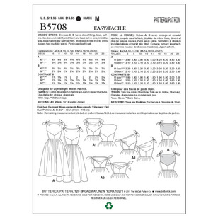 Butterick Pattern B5708 Misses' Dress