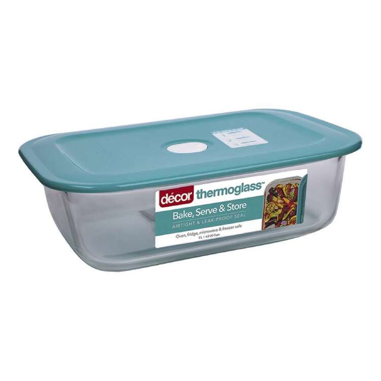 Decor Thermoglass Oblong 1L Baking Dish Teal