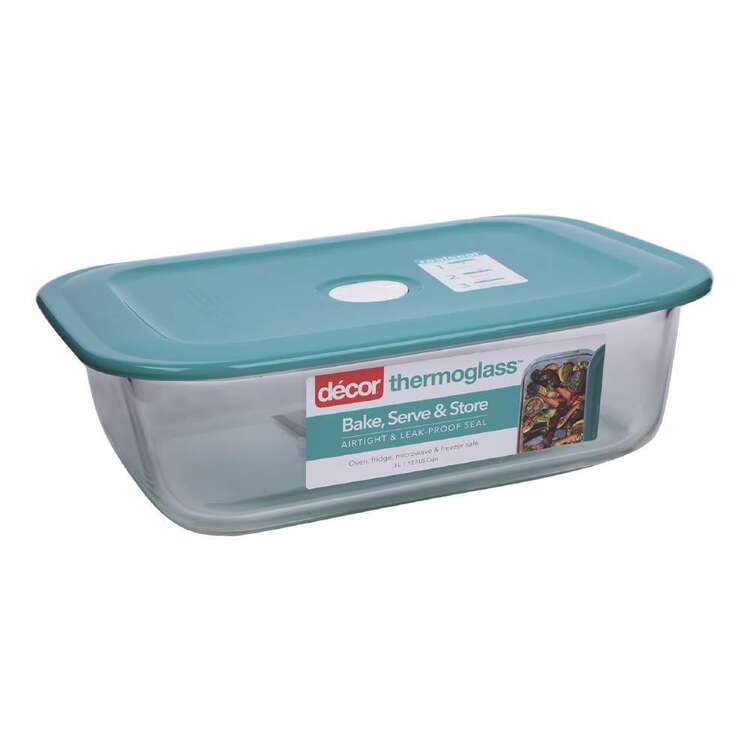 Decor Thermoglass Oblong 3L Baking Dish Teal