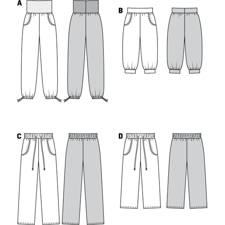 Burda Pattern 7230 Unisex Pants  6 - 20