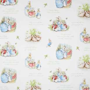 Peter Rabbit Family Fabric Taupe 112 cm