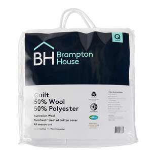 Brampton House 50% Wool 50% Polyester Quilt White