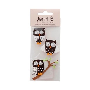 Jenni B Owls Embellishments Multicoloured