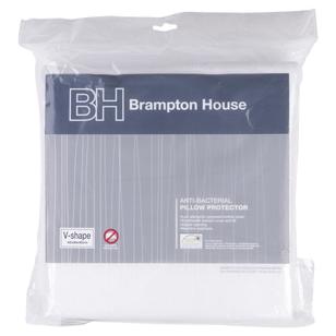 Brampton House V Shaped Anti Bacterial Quilted Pillow Protector White V Shaped
