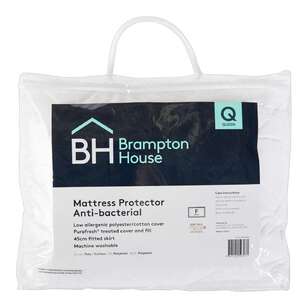 Brampton House Anti-bacterial Fitted Mattress Protector White