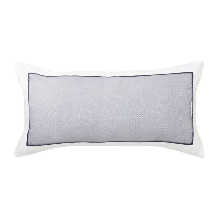 Logan & Mason Essex Cotton Long Cushion Navy 30 x 60 cm