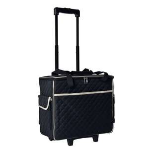 Semco Quilted Trolley Bag Black & Cream 18 in