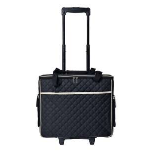 Semco Quilted Trolley Bag Black & Cream 18 in