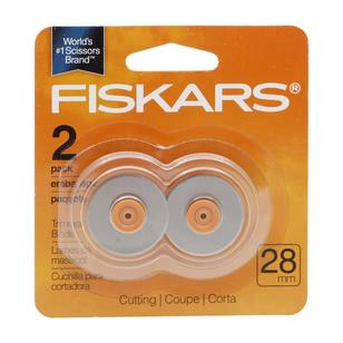 Fiskars Rotary Straight Blade 2 Pack Grey & Orange 28 mm