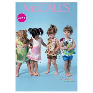 McCall's Sewing Pattern M6541 Infants' Top, Dress, Shorts & Appliques White NB - X Large