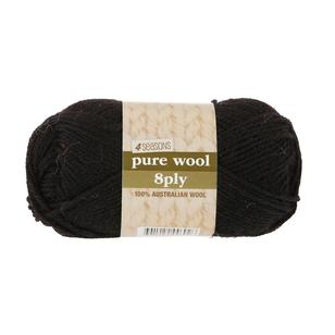 4 Seasons Pure Wool 8 Ply Yarn 50 g Black 50 g