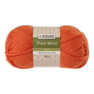 4 Seasons Pure Wool 8 Ply Yarn 50 g Tangerine 50 g
