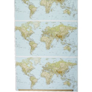 Montreux World Map Natural 64 x 112 cm