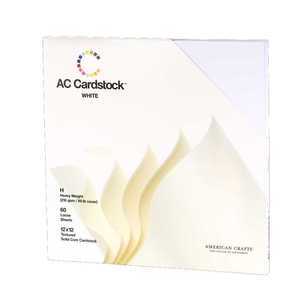 American Crafts Cardstock 60 Pack White 12 x 12 in