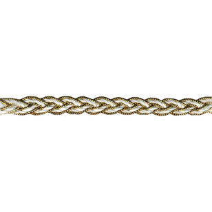 Simplicity Cadet Braid Trim White & Gold 9.5 mm x 90 cm