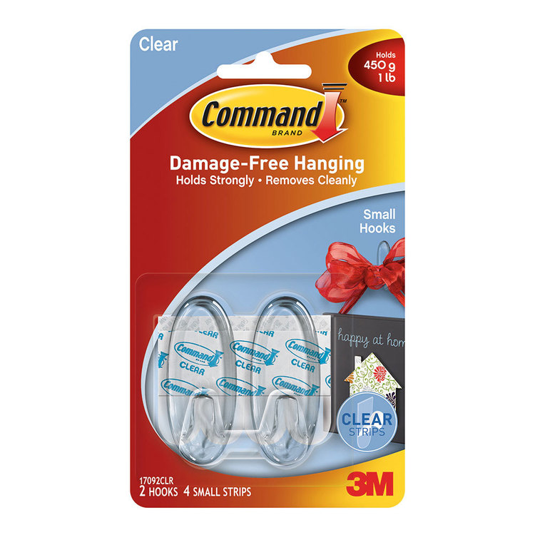 3M Command Medium Clear Hooks Clear