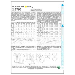 Butterick Pattern B5795 Women's Cover-Up Top Swim dress Swimsuit Skirt & Briefs