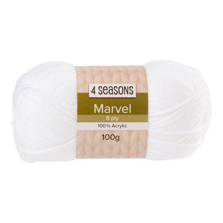 4 Seasons Marvel 8 Ply Yarn 100 g 1001 White
