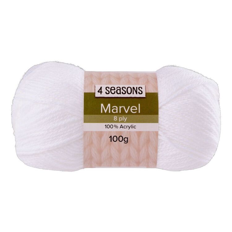 4 Seasons Marvel 8 Ply Yarn 100 g 1001 White