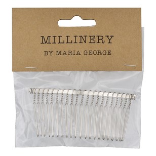 Maria George 21 Teeth Metal Veiling Comb Silver 80 mm