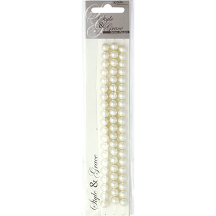 Ribtex Style & Grace Glass Pearls 60 Pack Ivory 8 mm