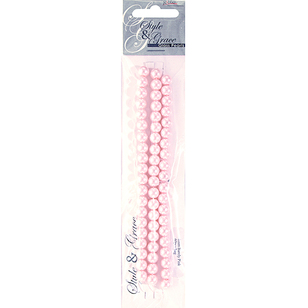 Ribtex Style & Grace Glass Pearls 60 Pack Pink 8 mm