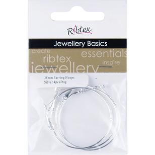 Ribtex Jewellery Basics Earring Hoops Silver 38 mm