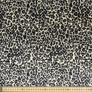 Animal Leopard Printed Panne Brown 147 cm