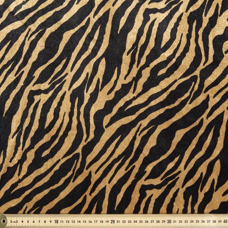 Animal Bengal 147 cm Panne Velvet Fabric Brown 147 cm