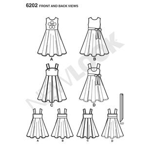 New Look Pattern 6202 Girl's Dress  3 - 8