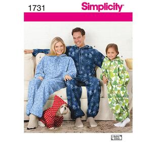 Simplicity Pattern 1731 Unisex Sleepwear  X Small - X Large